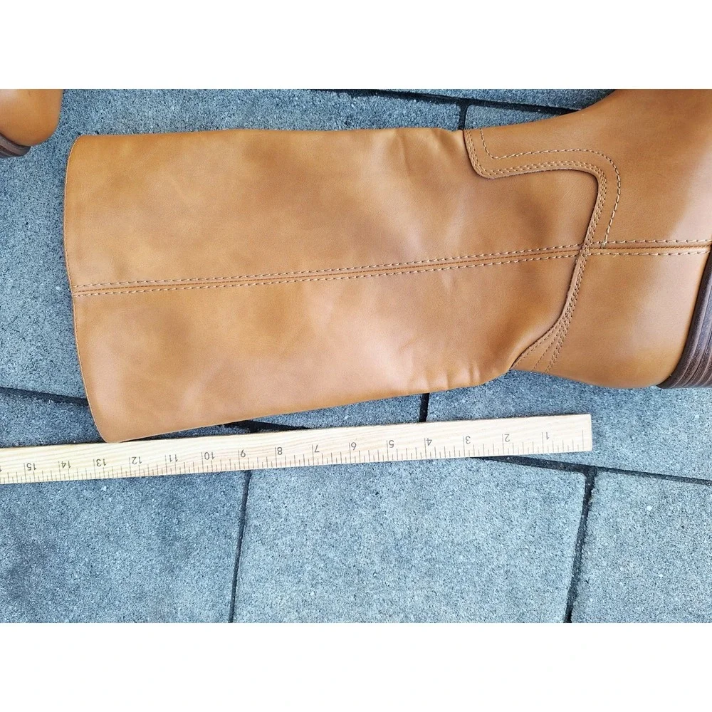 Indigo Rd. Womens Iroshan Cognac Tan Tall Knee High Boots Sz 11M Block Heel NWB